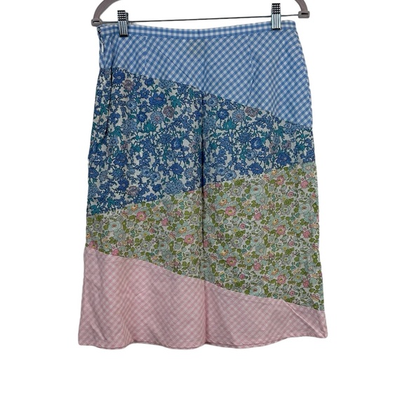Mary Jane Cottagecore Patchwork Pastel 100% Cotton Skirt Size 10 - Picture 2 of 7